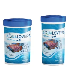 Tropical Color Aqualovers Mangime completo in scaglie per pesci tropicali colorati, con vitamine e aloe vera